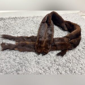 Elegant Brown Fur Scarf